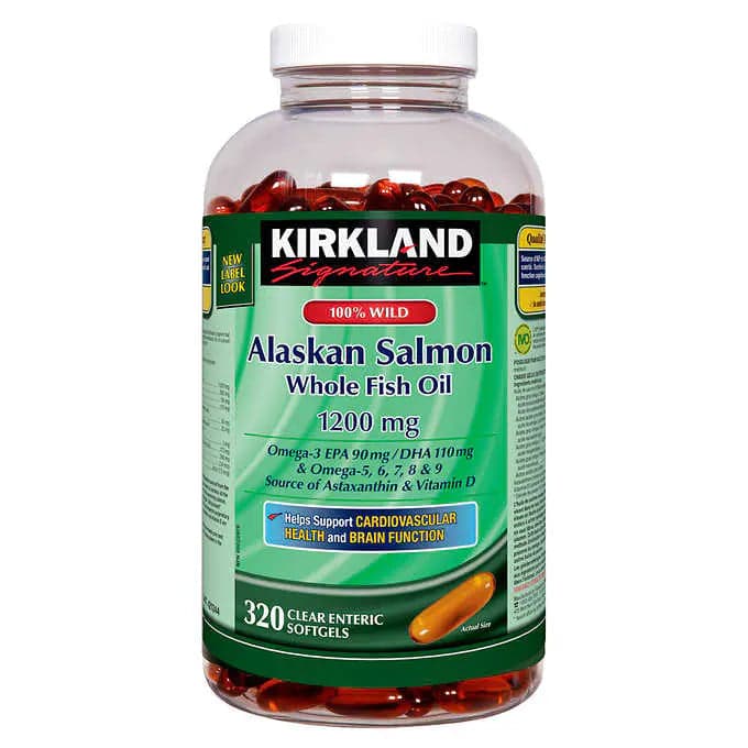 امگا۳ کرکلند فیش اویل ۱۲۰۰ mg (۳۲۰ عددی) Alaskan salmon 1200mg
