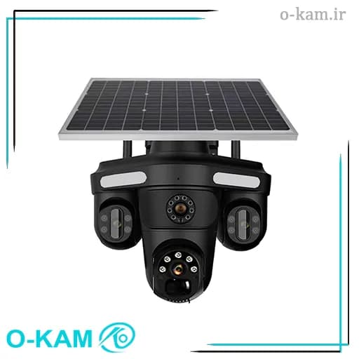 دوربین مینی اسپید دام هوشمند 3 لنز سولار سیم کارتی اوکم مدل O-Kam 871BD-WP-4-4G