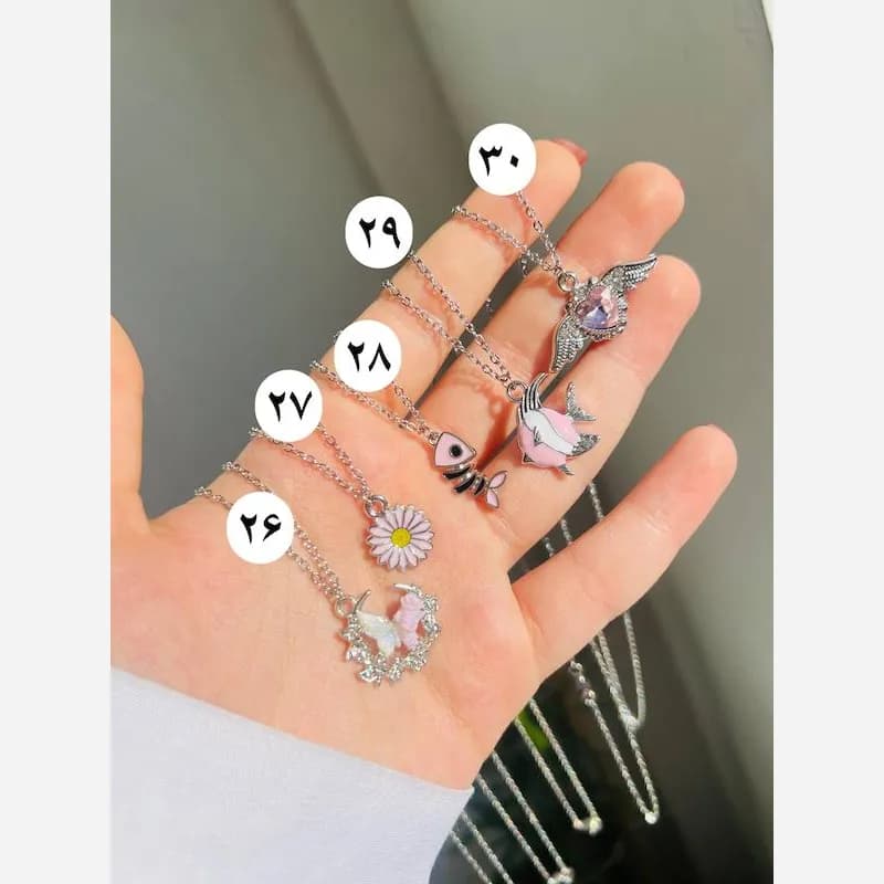 گردنبند دخترانه پینترستی استیل رنگ ثابت — تصویر ۵