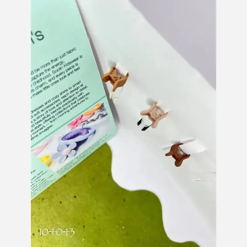 پک 6 عددی گیره مو دخترانه طرح پاپیونی وارداتی — تصویر ۴