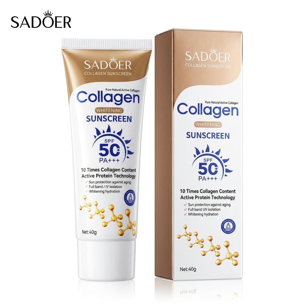 کرم ضد آفتاب کلاژن سادور Sadoer مدل SPF50 روشن کننده و جوان ساز — تصویر ۲