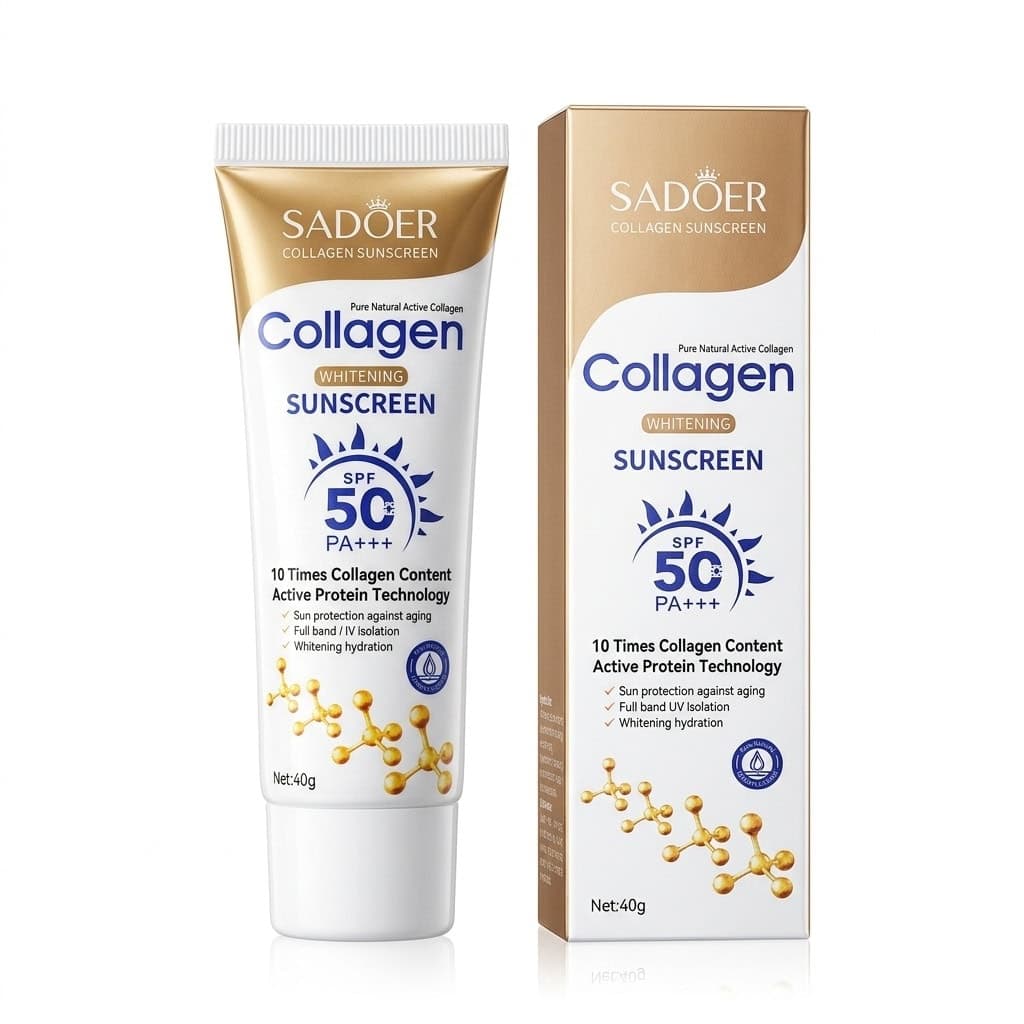 کرم ضد آفتاب کلاژن سادور Sadoer مدل SPF50 روشن کننده و جوان ساز