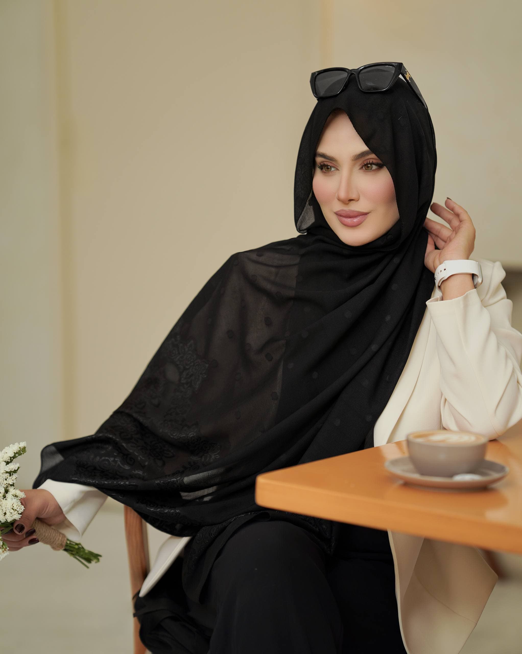 شال حریر گل برجسته ۰۲۰۵۶ — تصویر ۳