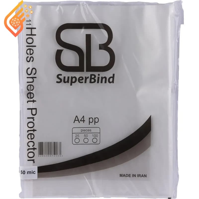 کاور کاغذ SuperBind 50mu سایز A4 بسته 100 عددی — تصویر ۲