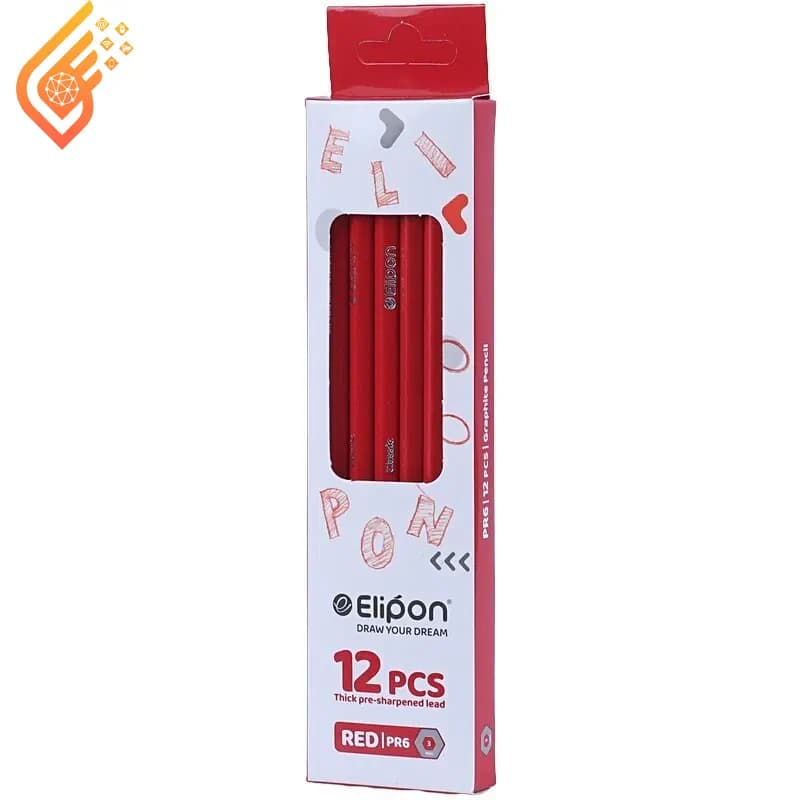 مداد قرمز کلاسیک الیپون مدل Elipon PR6 — تصویر ۵