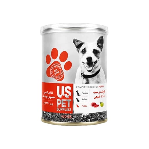 کنسرو توله سگ گوشت و سیب یو اس پت (US Pet) – 430 گرم