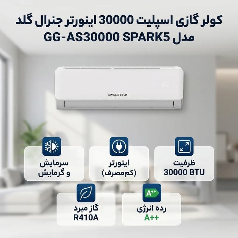 کولرگازی 30000 اینورتر جنرال گلد اسپارک5، GG-AS30000 SPARK5 General Gold — تصویر ۲