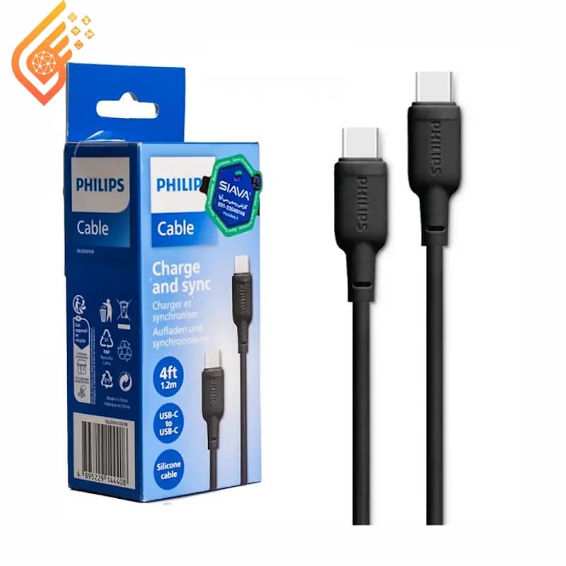 کابل تایپ سی فیلیپس اورجینال مدل PHILIPS DLC6541CB/CP/CW — تصویر ۳