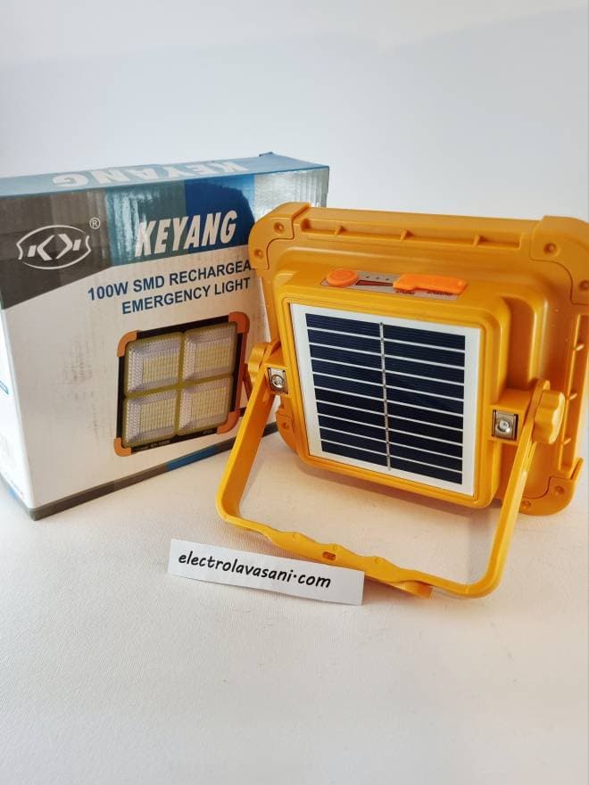 پروژکتور-چراغ اضطراری با پنل خورشیدی مدل KY-100W کیانگ — تصویر ۴