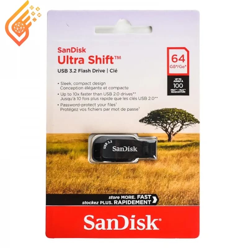 فلش مموری 64 گیگ سن دیسک مدل Sandisk Ultra Shift USB3.2 — تصویر ۲