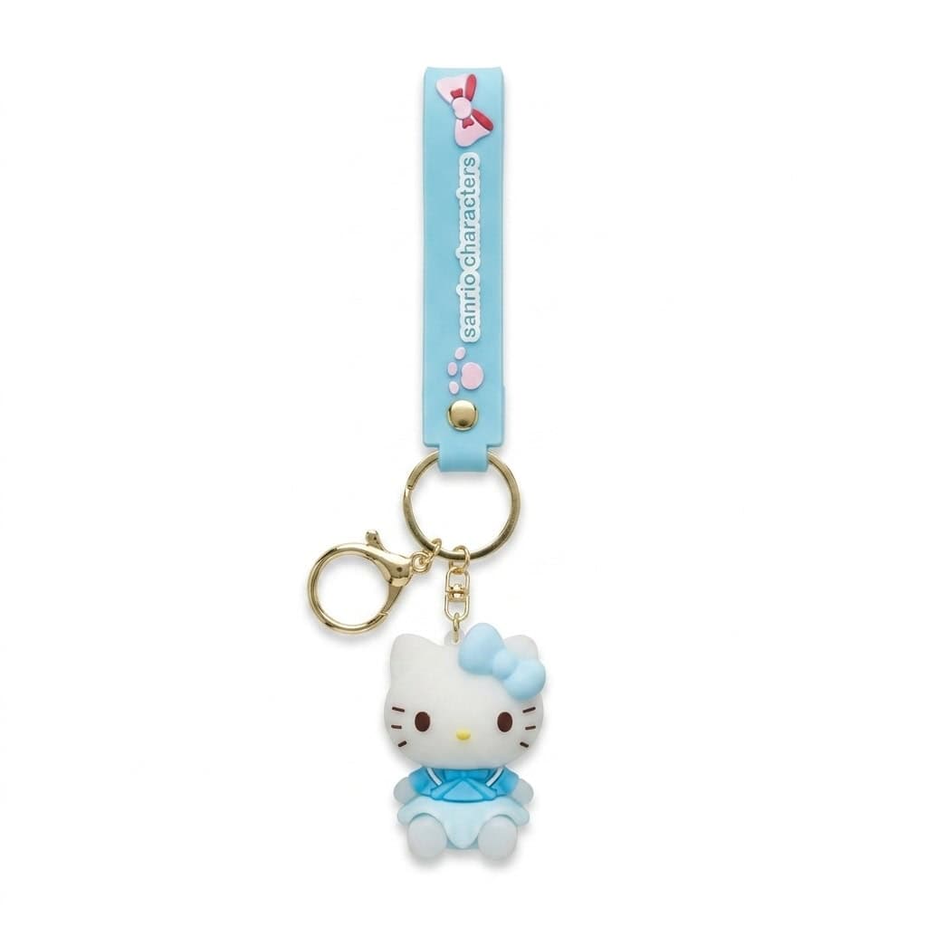 جاکلیدی Hello Kitty مدل آبی و سفید