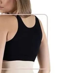 نیم تنه سوتین گنی زنانه فرم ایزی رنگ کرم و مشکی — تصویر ۲