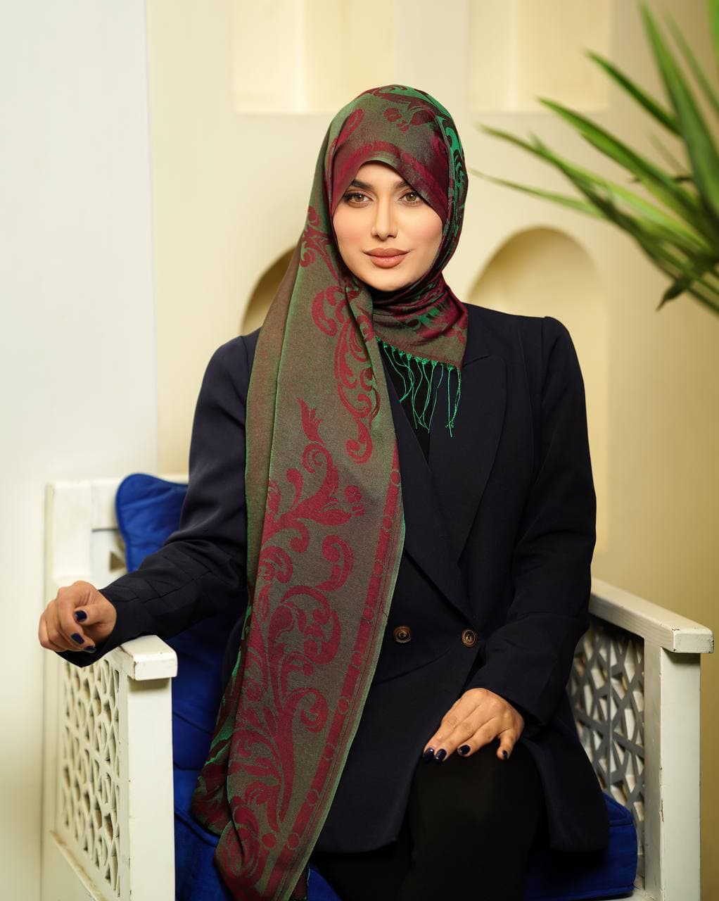 شال ابریشم ژاکارد الیاف بامبو ۰۱۷۶۵ — تصویر ۳