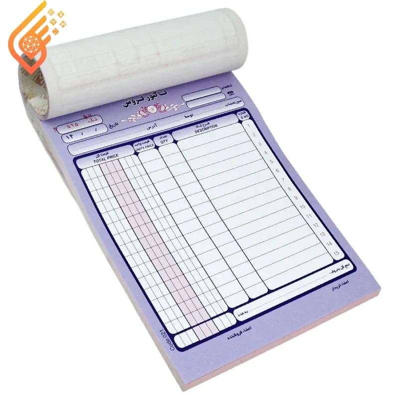 فاکتور فروش دو برگی رنگی Matin 160224mm کد 021