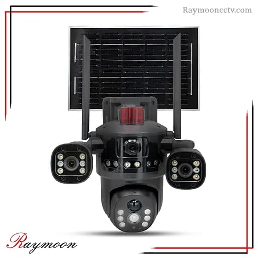 دوربین مینی اسپید دام سولار سیم کارتی سه لنز v380 مدل T64-4G