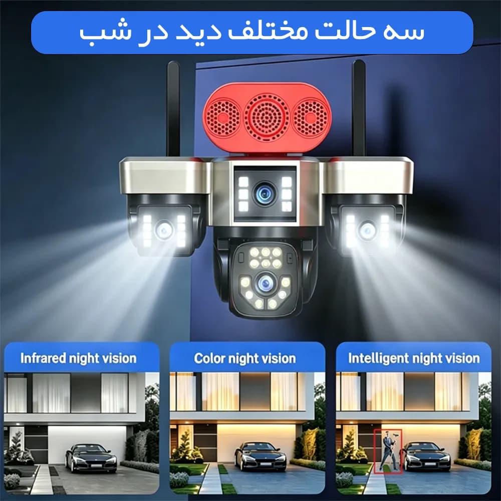 دوربین مینی اسپیددام هوشمند 4 لنز سولار سیم کارتی AOV مدل HiEasy V720 — تصویر ۲