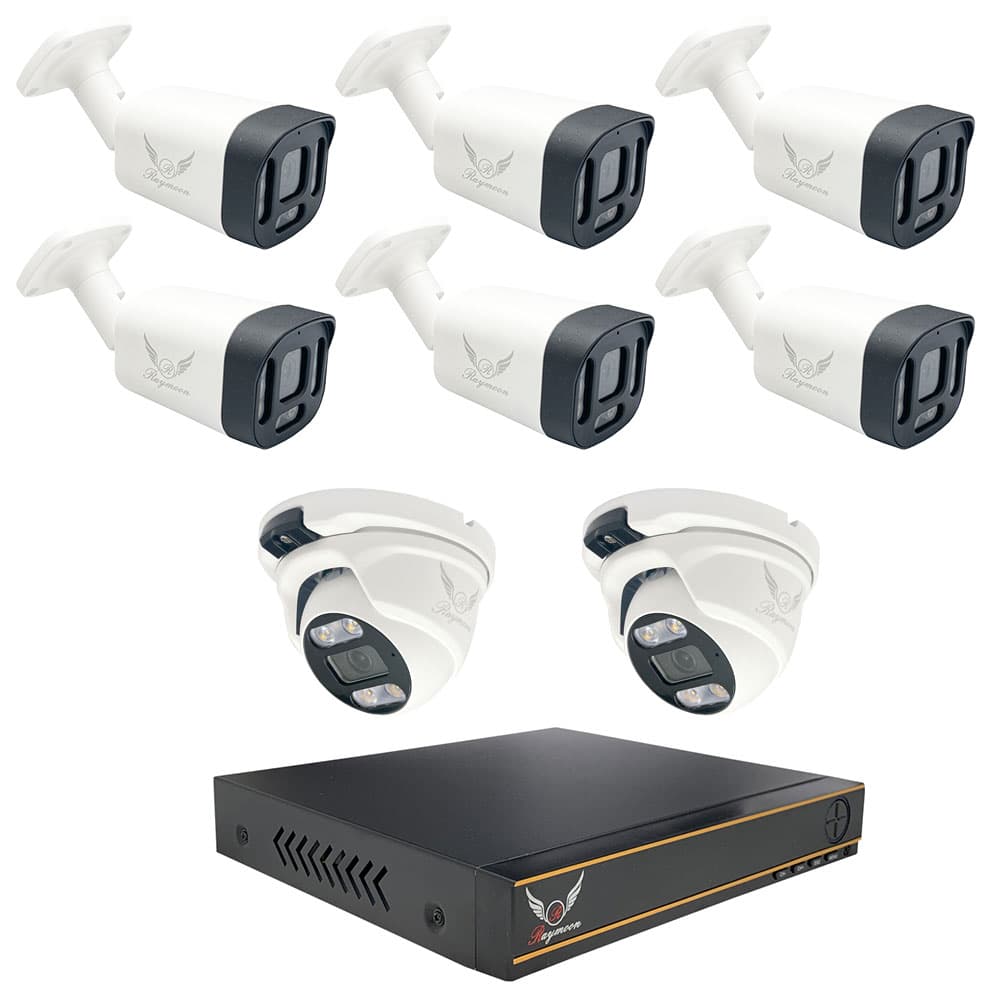 پک سیستم امنیتی 5 مگاپیکسل AHD رایمون مدل RP-5MP-HINH8C53-04