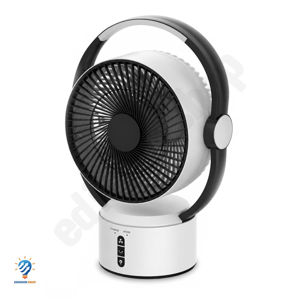 پنکه شارژی شعاع مدل SH-L2819 | پنکه رومیزی شارژی همراه چراغ