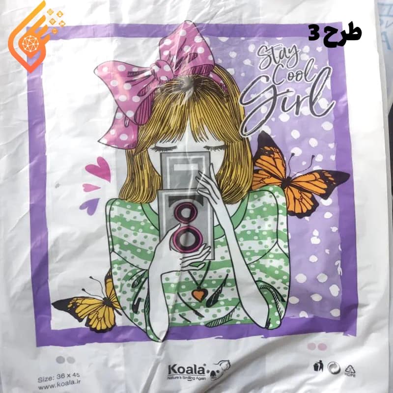 نایلون دسته دار کوالا طرح فانتزی سایز 36*45 سانتی متر بسته 100 عددی — تصویر ۳