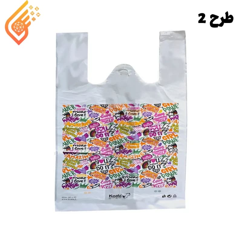 نایلون دسته دار کوالا طرح فانتزی سایز 36*45 سانتی متر بسته 100 عددی — تصویر ۲