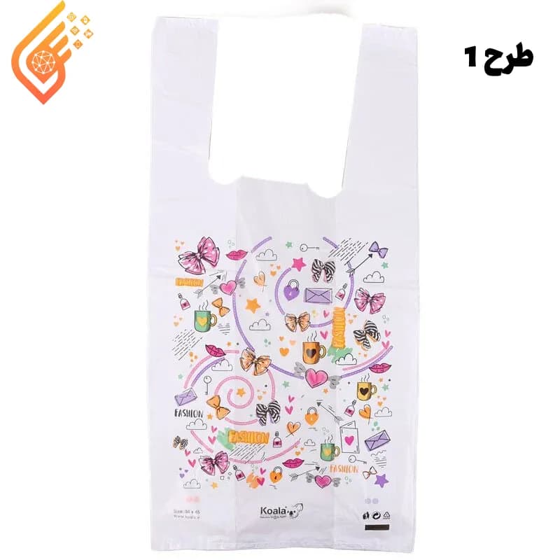 نایلون دسته دار کوالا طرح فانتزی سایز 36*45 سانتی متر بسته 100 عددی