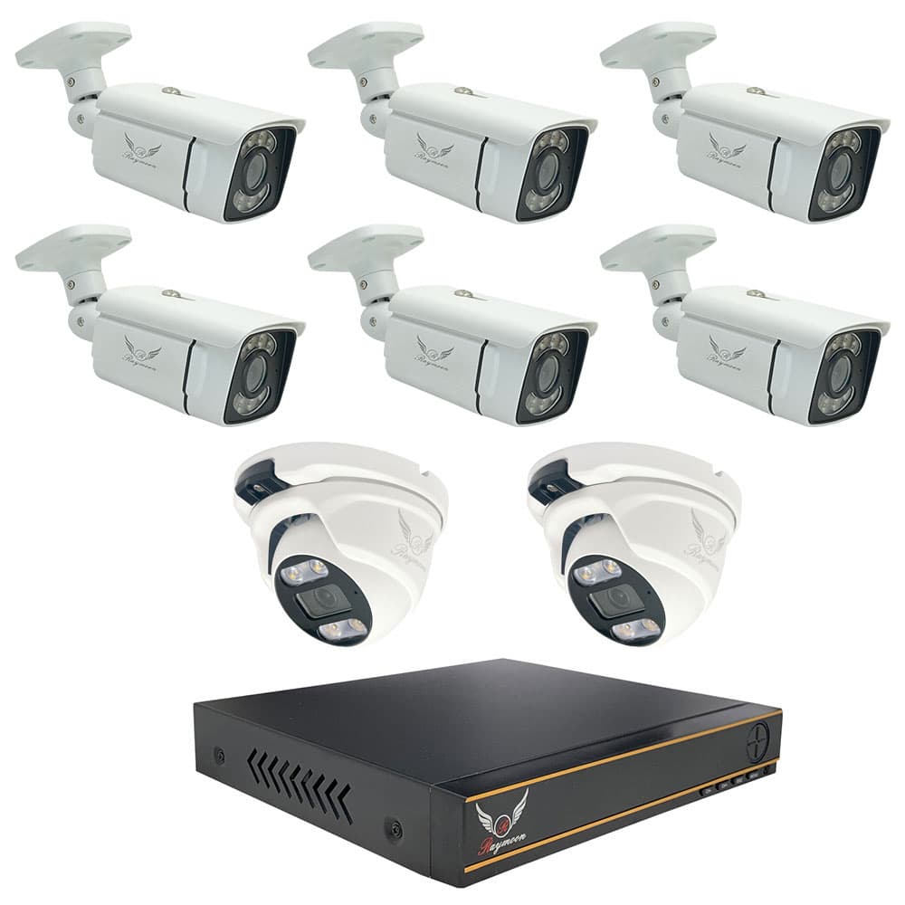 پک دوربین مداربسته 8 کانال 5 مگاپیکسل AHD رایمون مدل RP-CV-5MP-HI1T8C-04