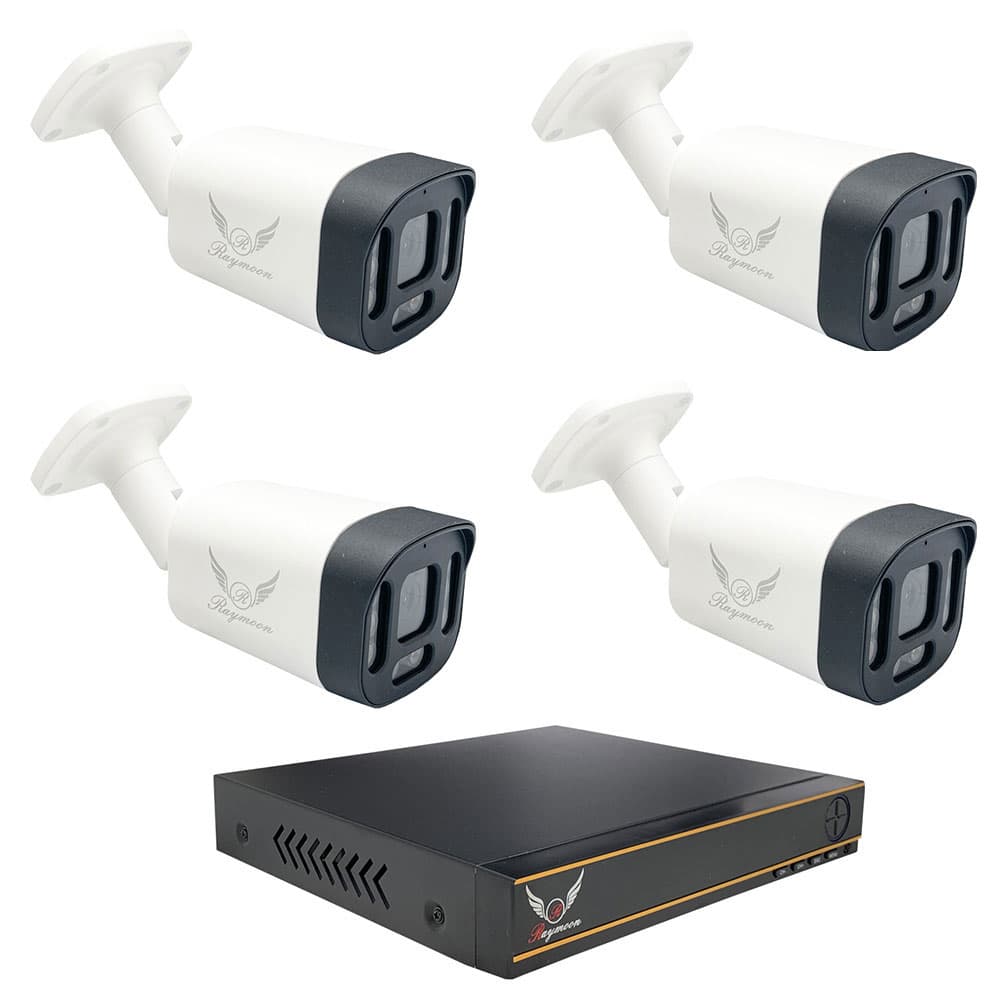 پک دوربین مداربسته 4 کانال 5 مگاپیکسل AHD رایمون مدل RP-CV-5MP-HI1T4C-09