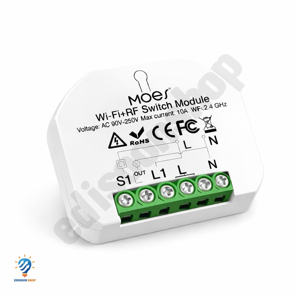 رله هوشمند Moes دو پل WiFi + RF آمپر10