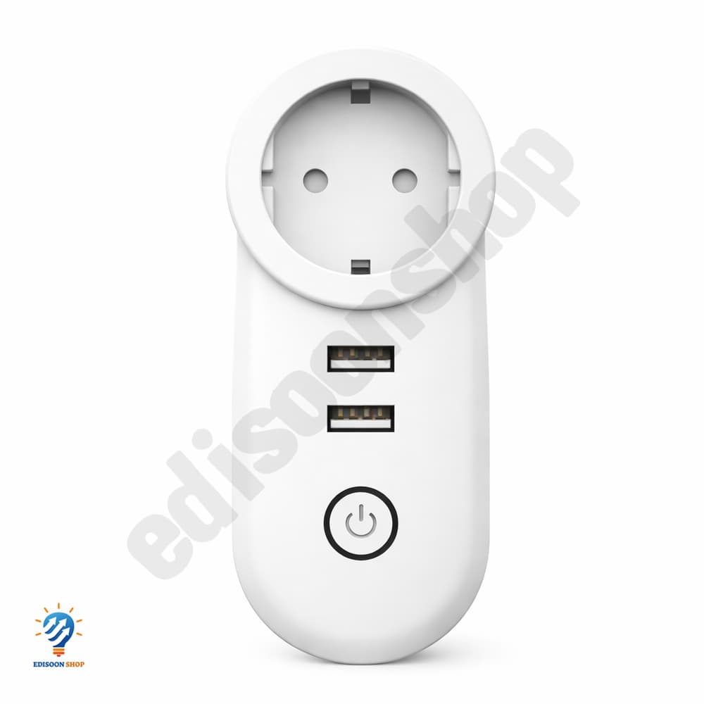 پریز هوشمند Moes دوشاخه‌دار Zigbee با ۲ خروجی USB