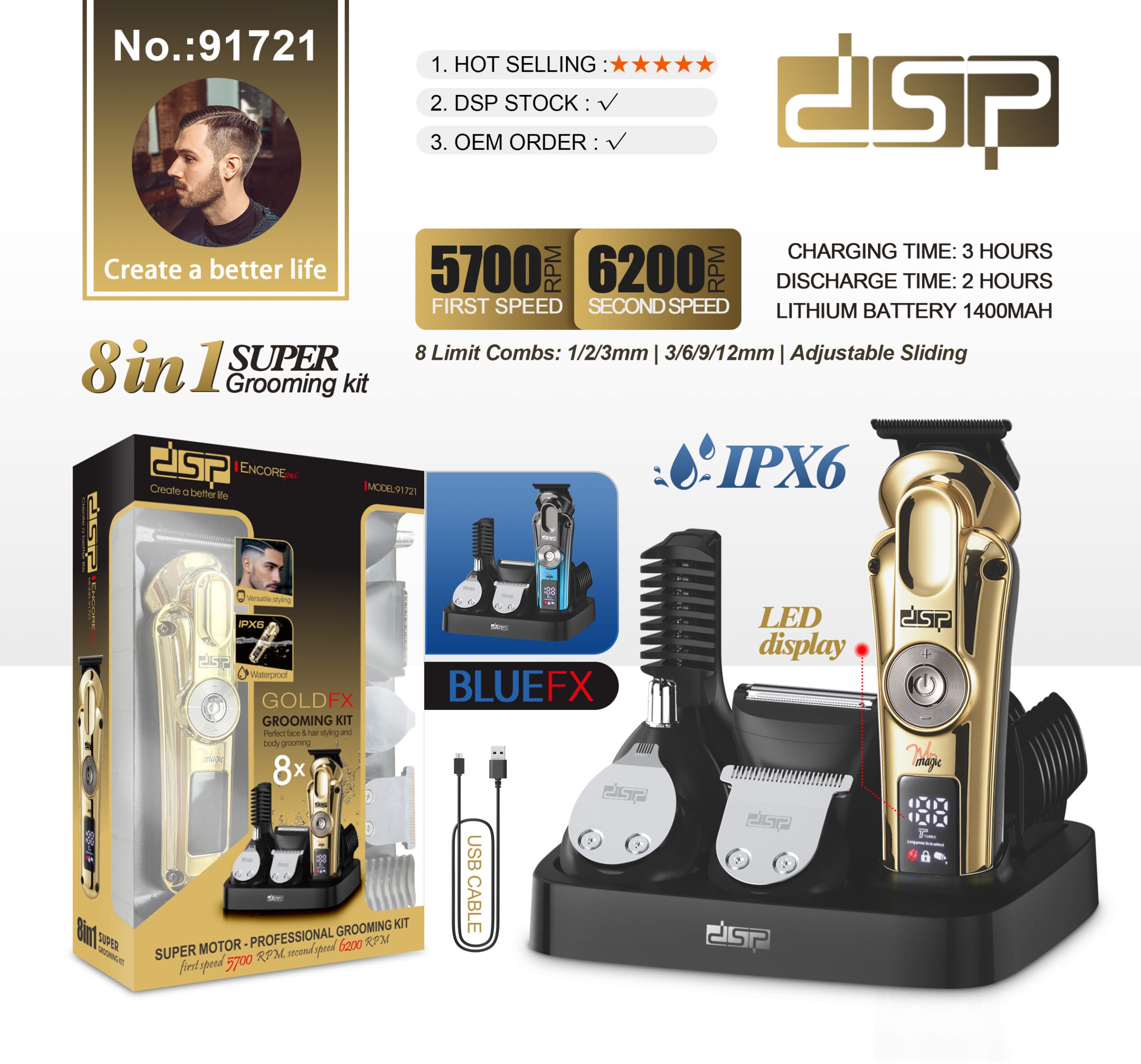 ست اصلاح 8 کاره دی اس پی dsp-91721 — تصویر ۲