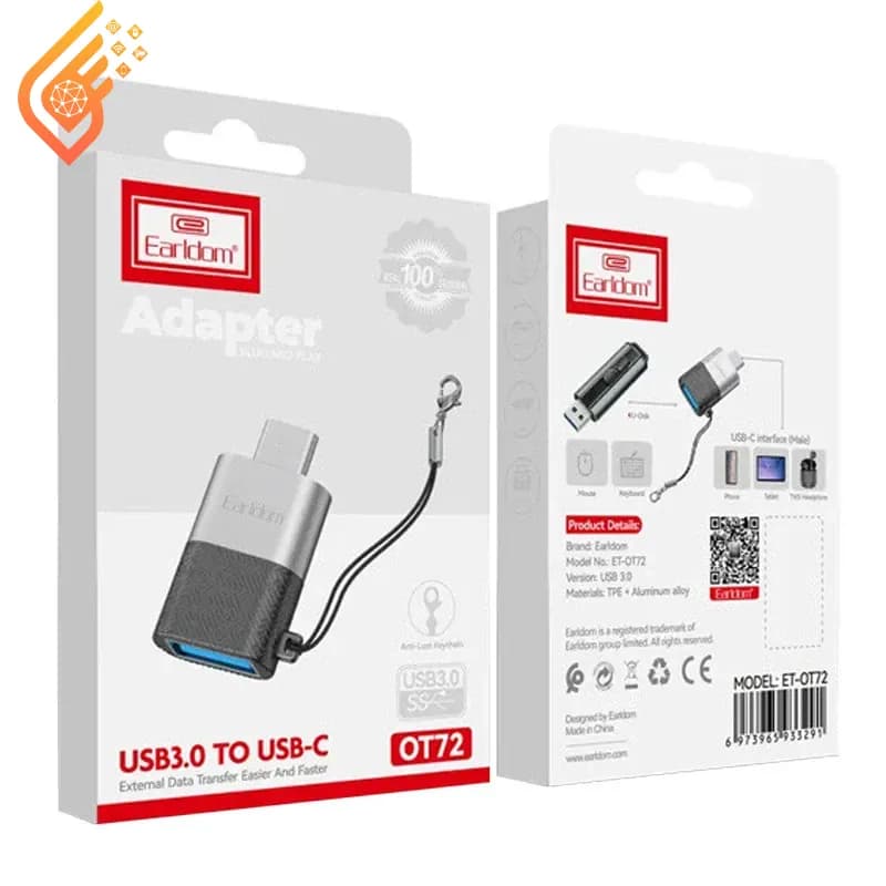 تبدیل USB OTG به تایپ سی ارلدام مدل Earldom ET-OT72 — تصویر ۲
