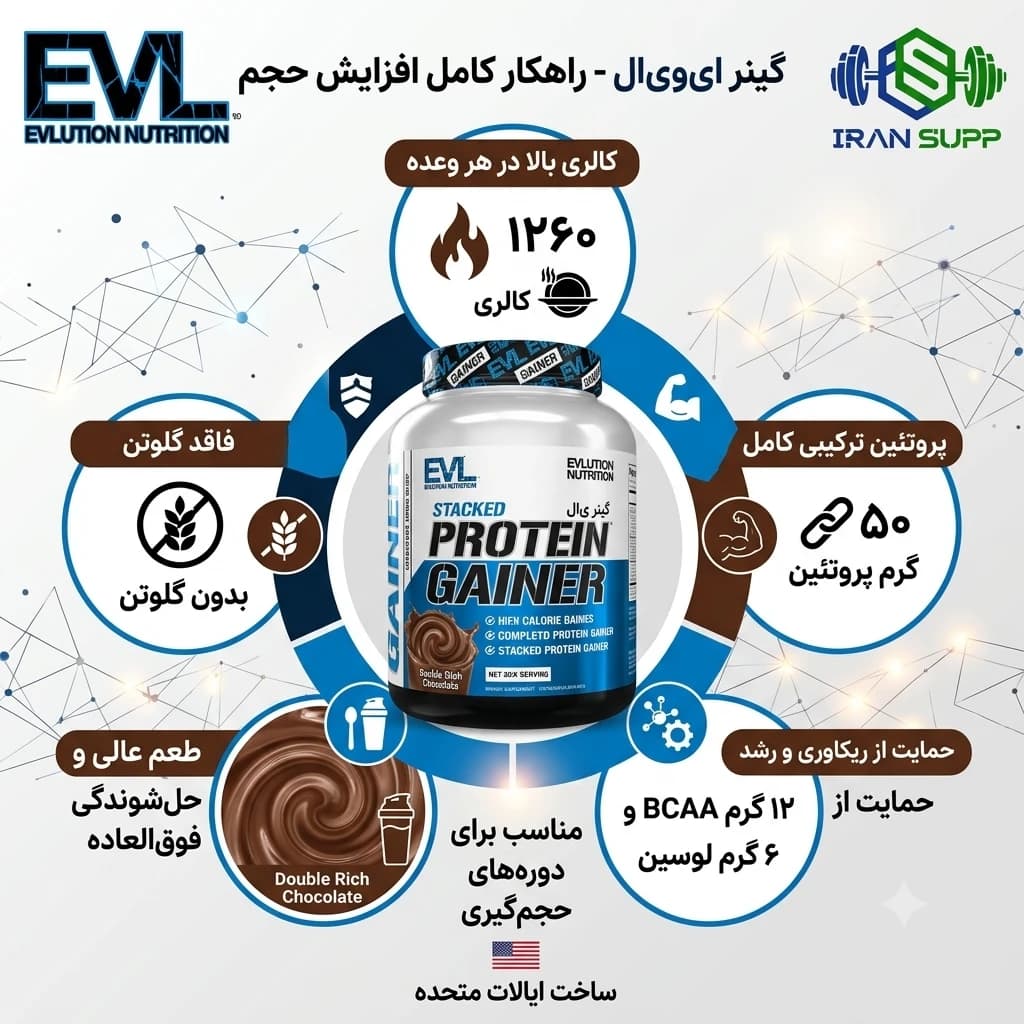 گینر 3 کیلوگرم ای وی ال EVL Gainer — تصویر ۵