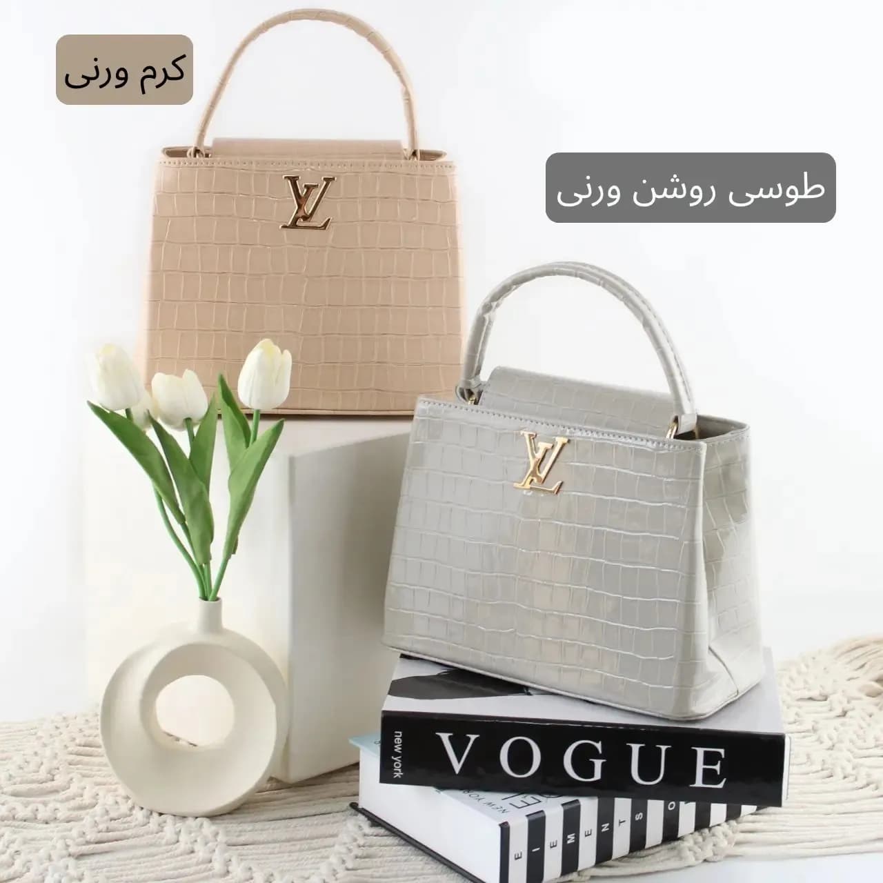 کیف زنانه چرم مصنوعی رسمی و مهمانی با بند بلند — تصویر ۳