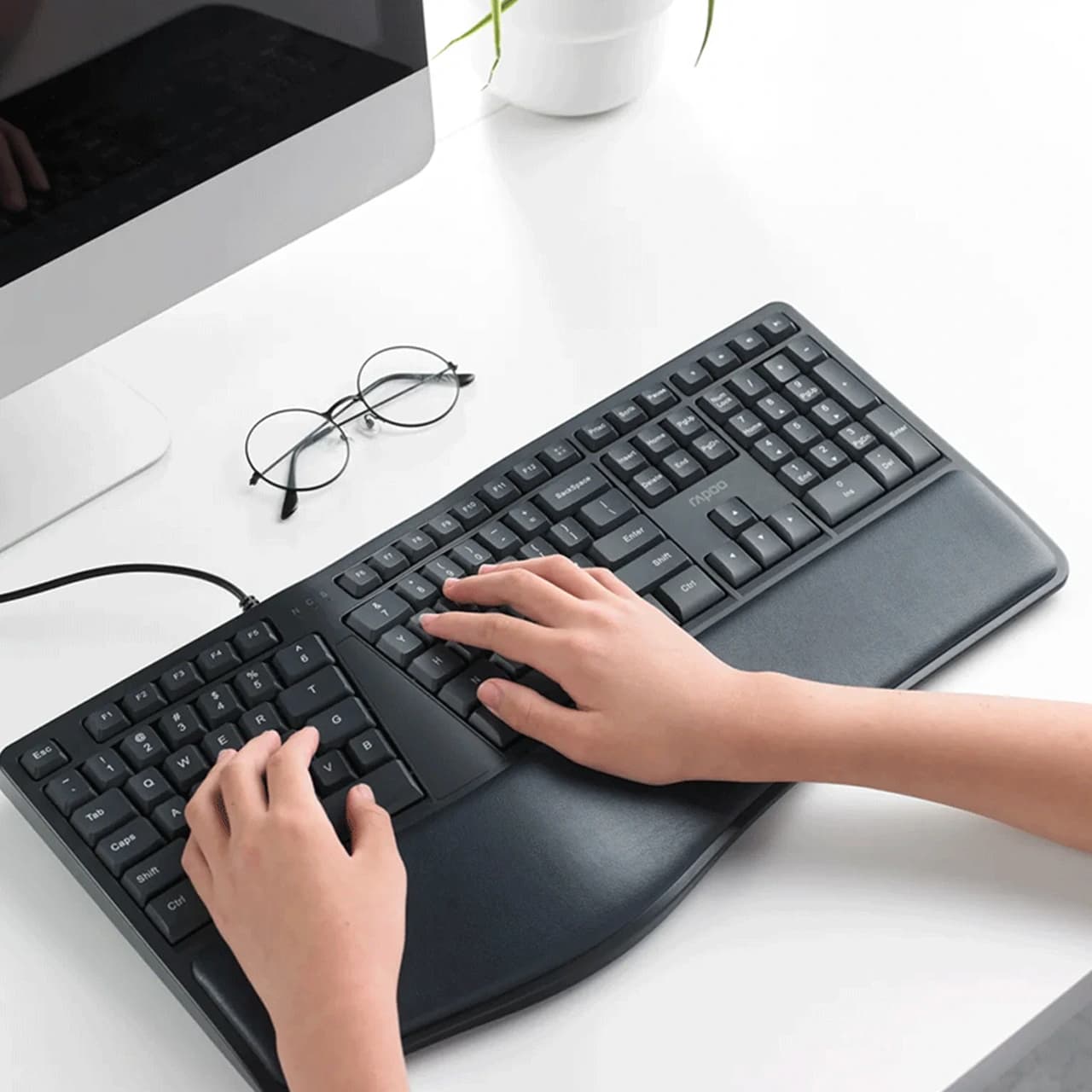 کیبورد باسیم و ارگونومیک رپو مدل NK8800 — تصویر ۶