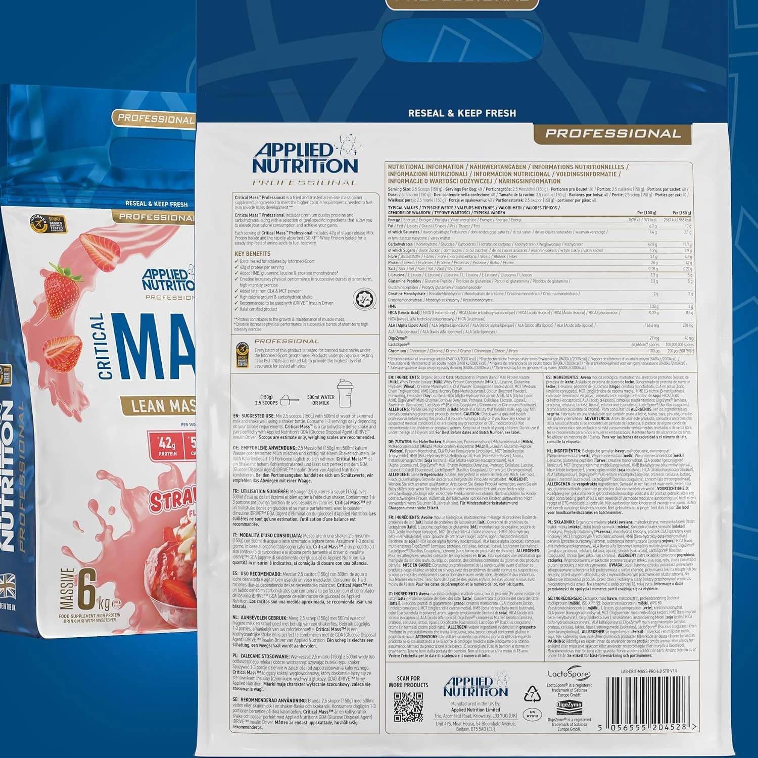 مس گینر 6 کیلوگرم اپلاید نوتریشن Mass Gainer Applied Nutrition — تصویر ۲