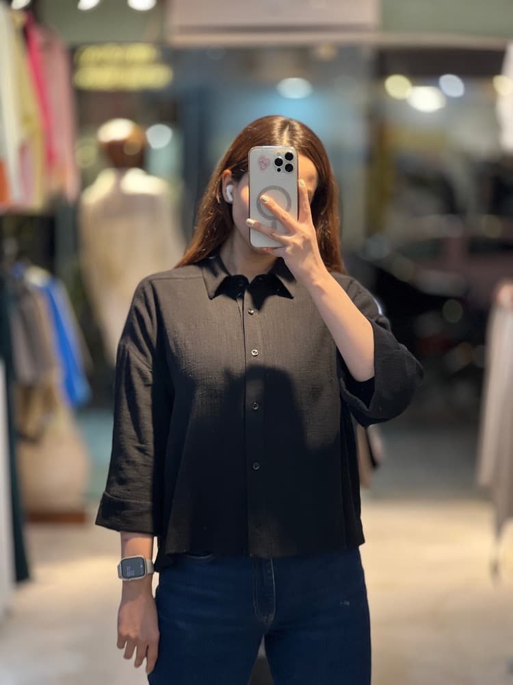 شومیز لینن باکسی — تصویر ۴