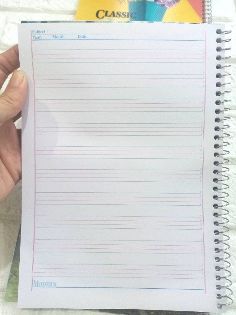 دفتر انگلیسی 4 خط طلقی فنری — تصویر ۵