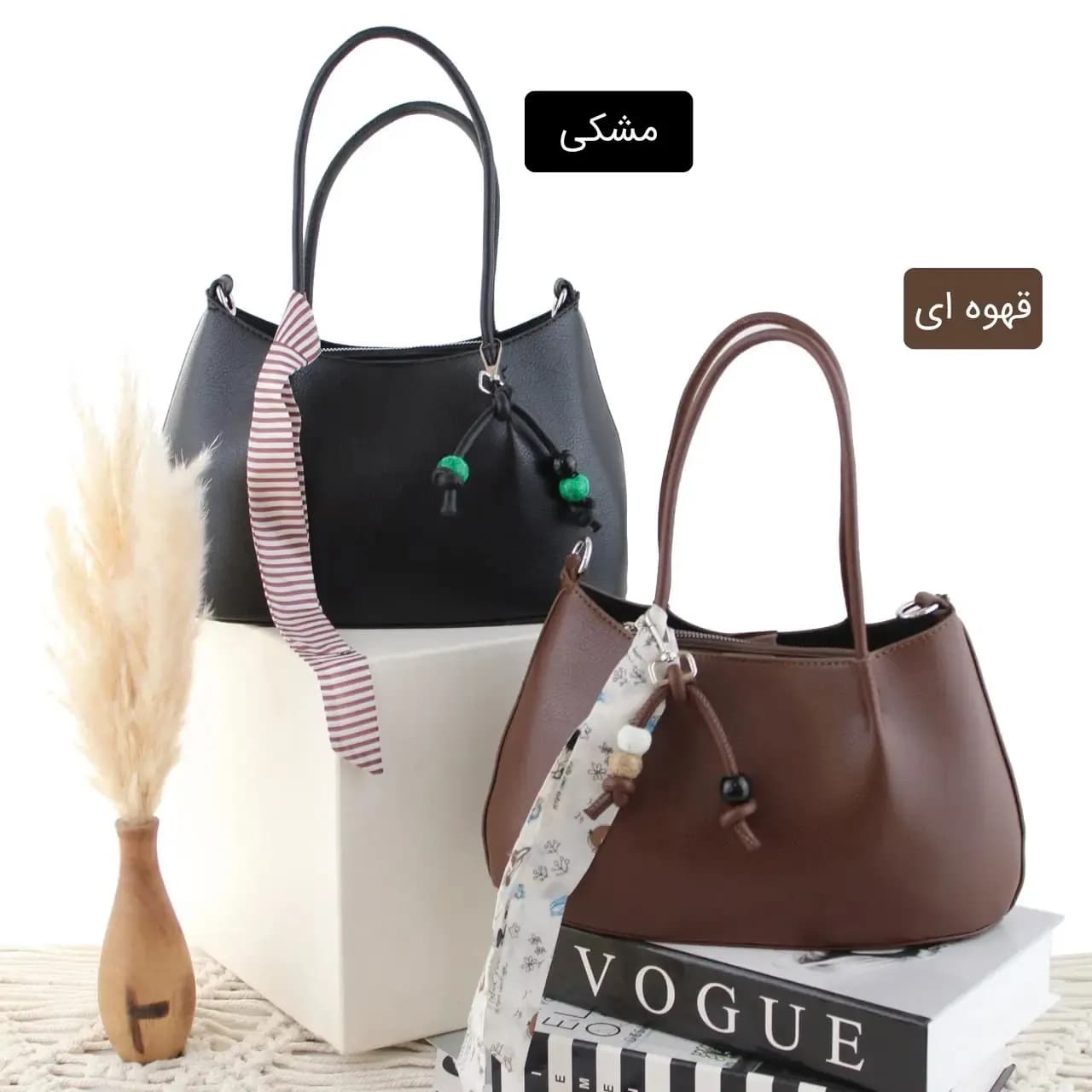 کیف زنانه چرم مصنوعی روزمره و مهمانی مدل سه بند — تصویر ۶