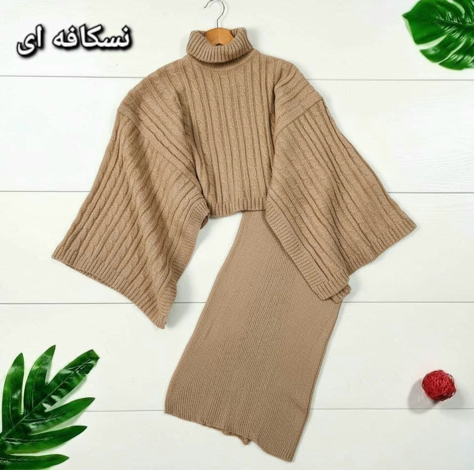 ست شنل سارافون بافت زنانه ME3662 — تصویر ۵