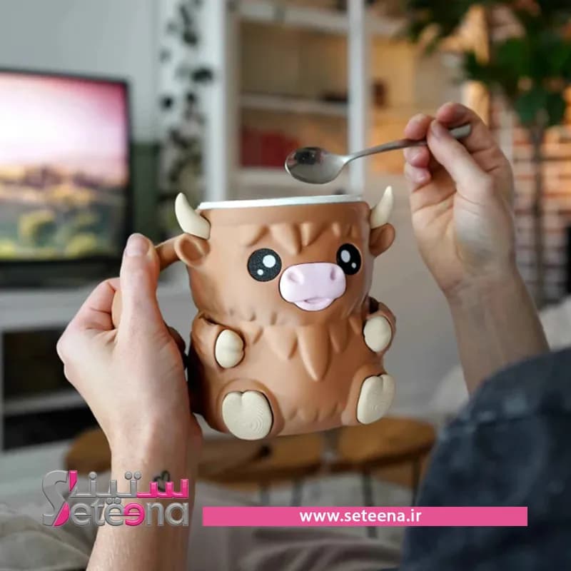 ماگ دکوری بچگانه طرح گاو کد 10054