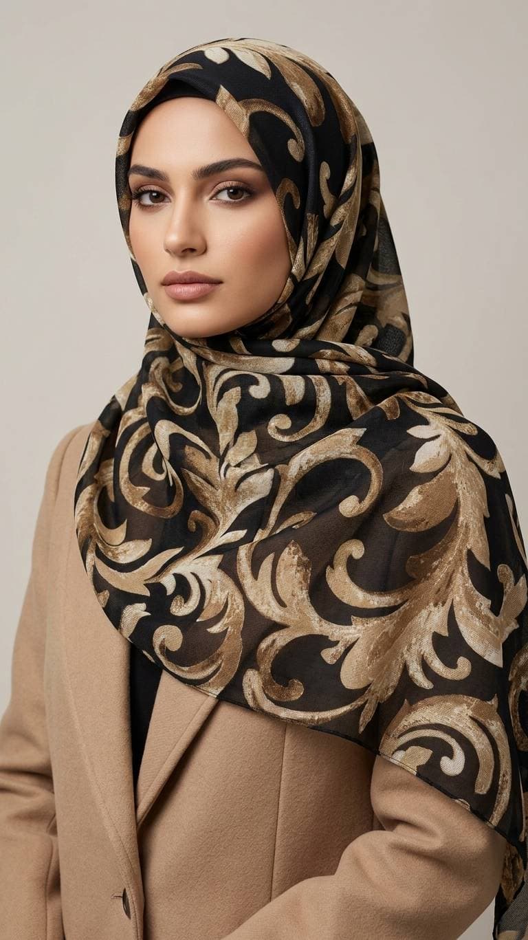 روسری گارزا قواره ۱۴۰ طرح موژان | شیک و چشمنواز برای استایل خاص
