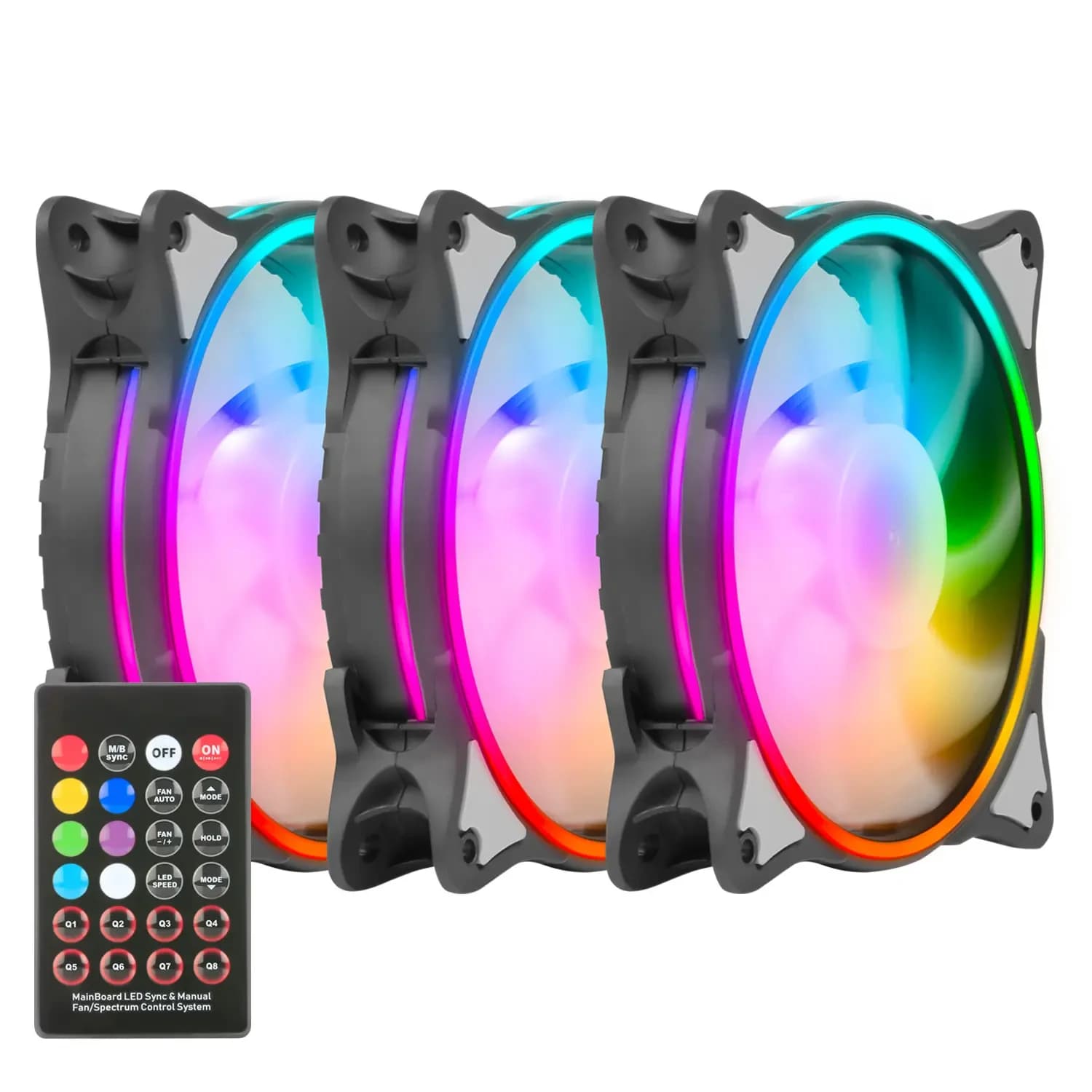 کیت 3 عددی فن کیس گرین مدل HURACAN GFK120M ARGB