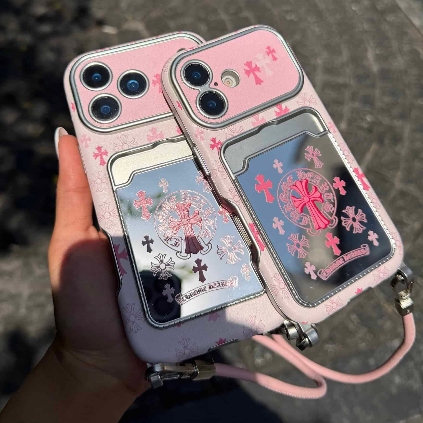 قاب گوشی Princess Chrome Heart C4808 | قاب قلبی کروم پرنسسی — تصویر ۲