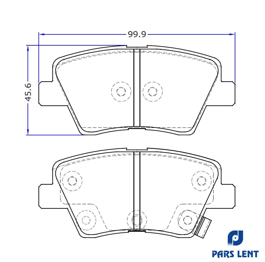 لنت ترمز عقب لنت پارس مدل PL80155 مناسب برای پژو 405 SLX — تصویر ۷