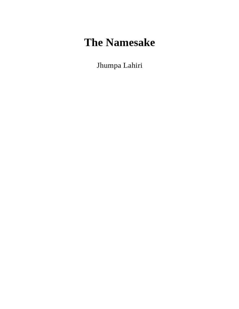 کتاب The Namesake (همنام) نسخه انگلیسی PDF | جومپا لاهیری (Jhumpa Lahiri)