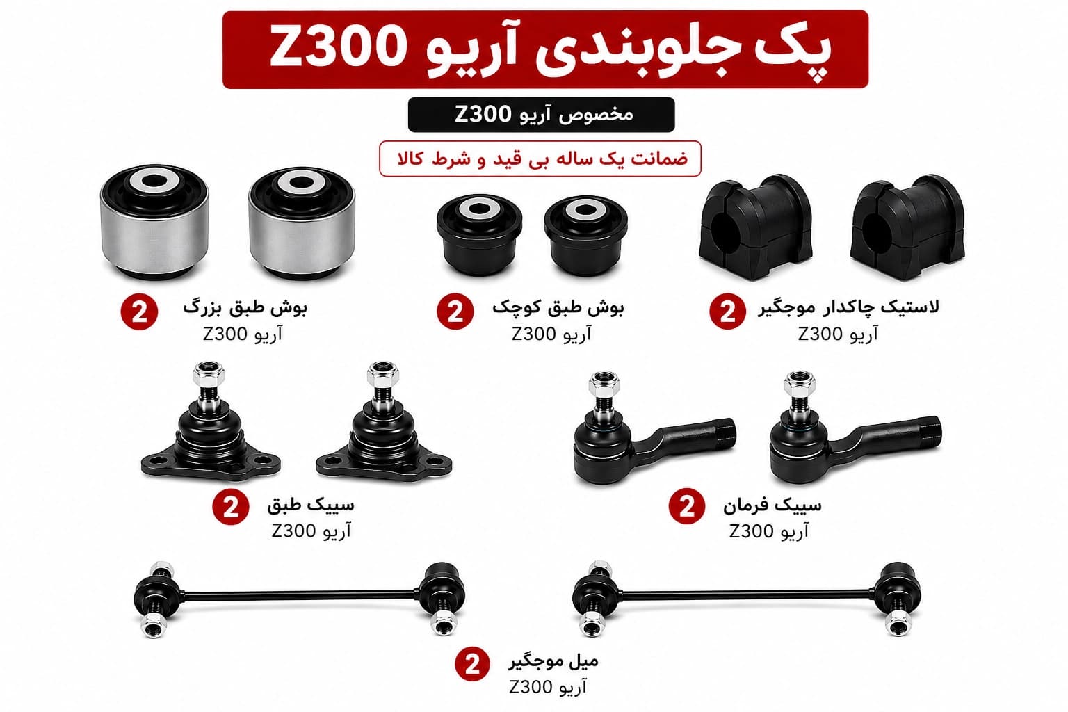 کیت کامل جلوبندی آریو زوتی Z300