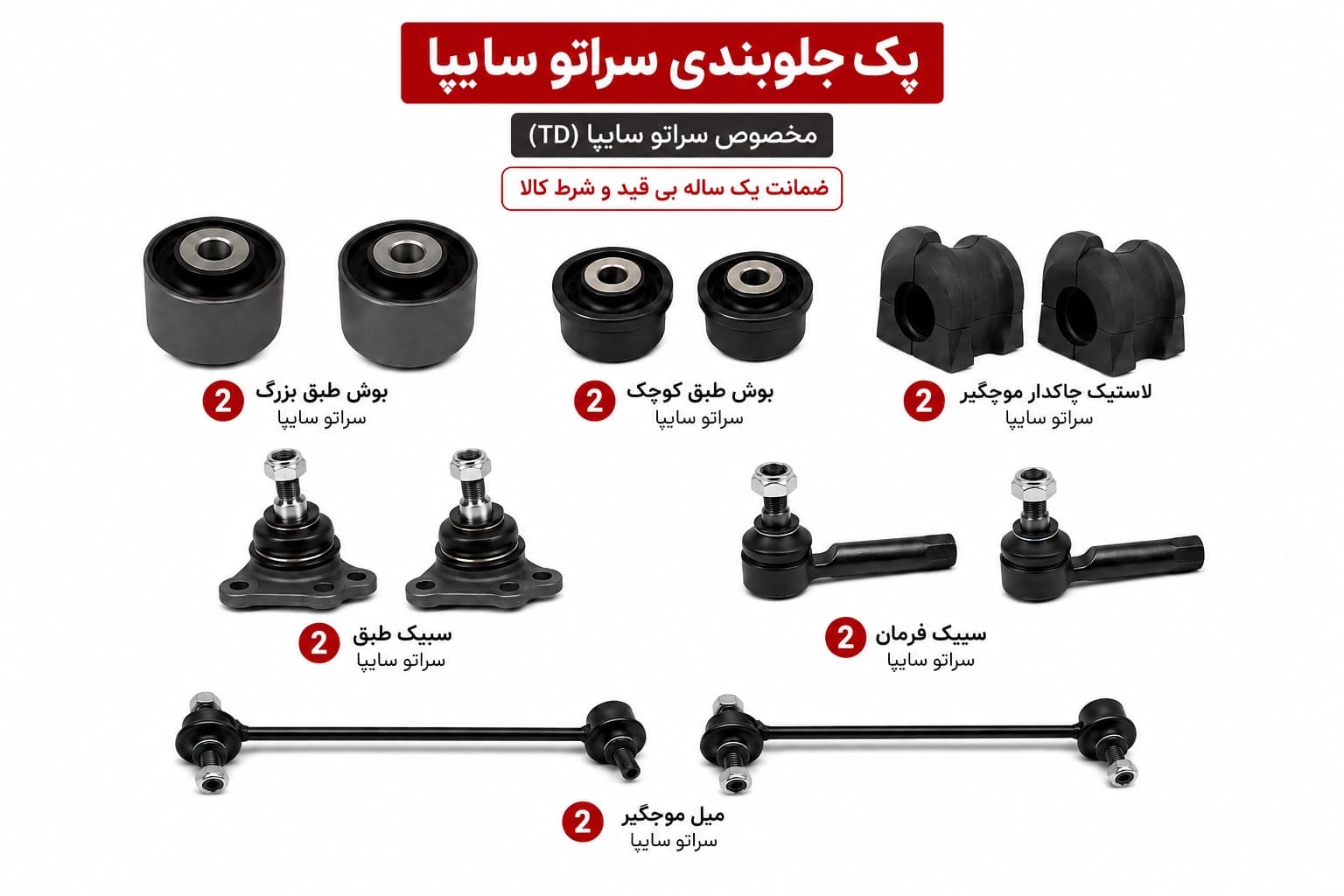 کیت کامل جلوبندی سراتو سایپا