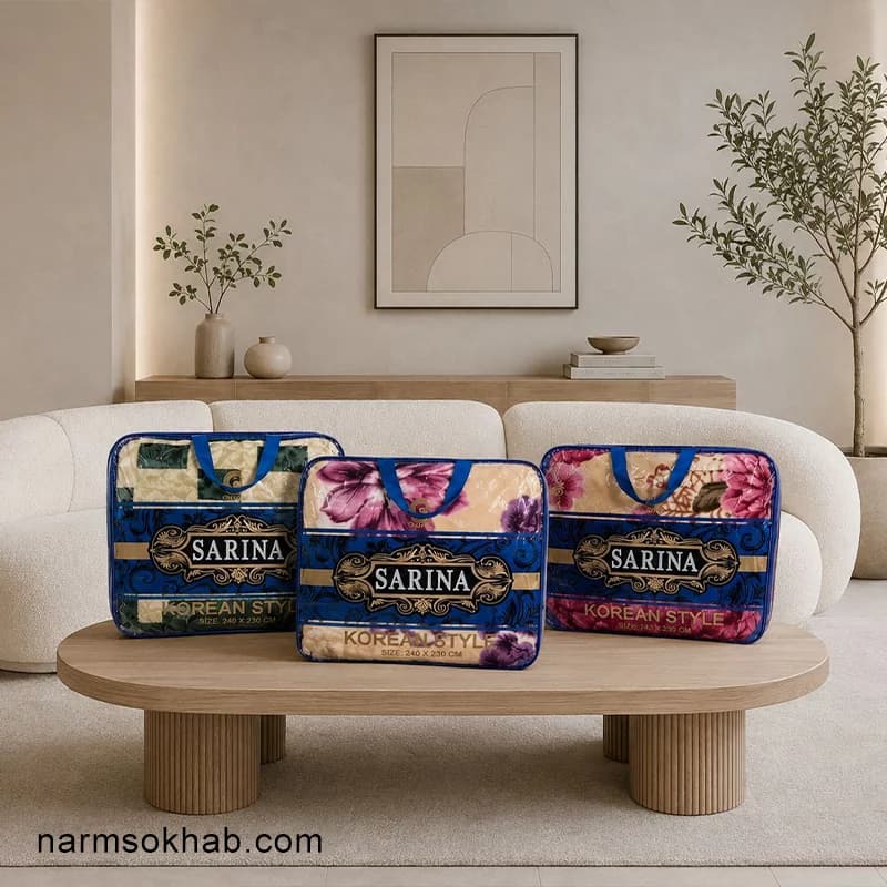 پتو سارینا گلدار دونفره + عمده