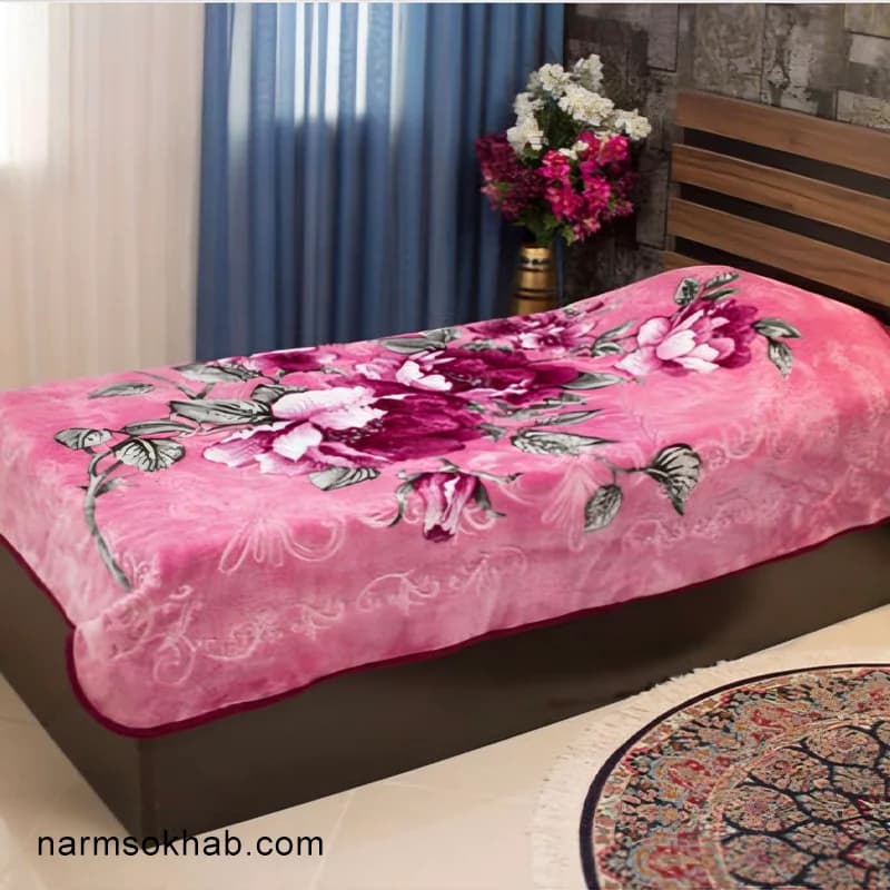 پتو درناژ گلدار یک نفره + عمده — تصویر ۴