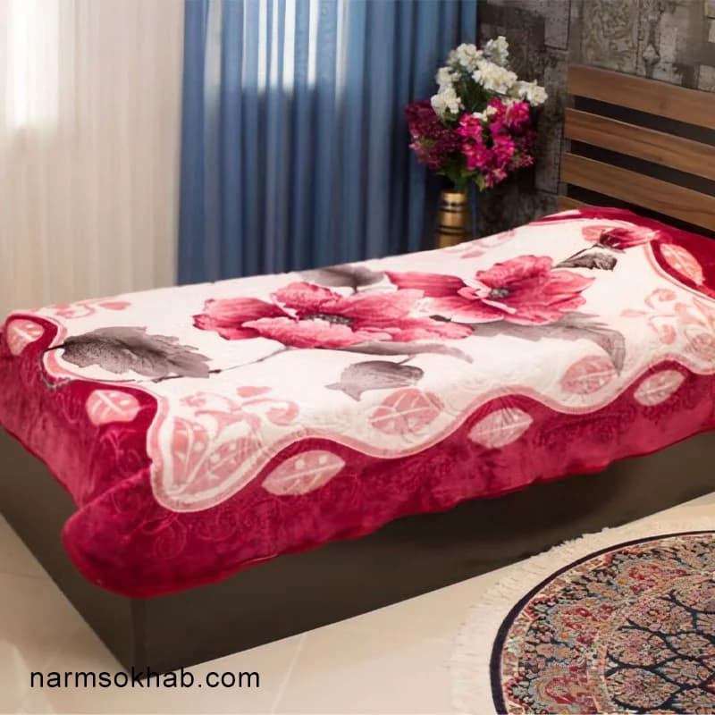 پتو درناژ گلدار یک نفره + عمده